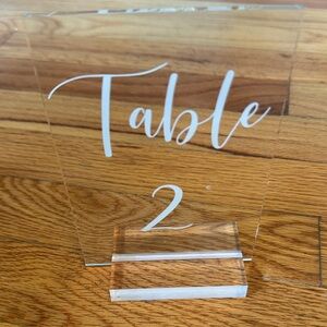 Acrylic Table Numbers 2-20